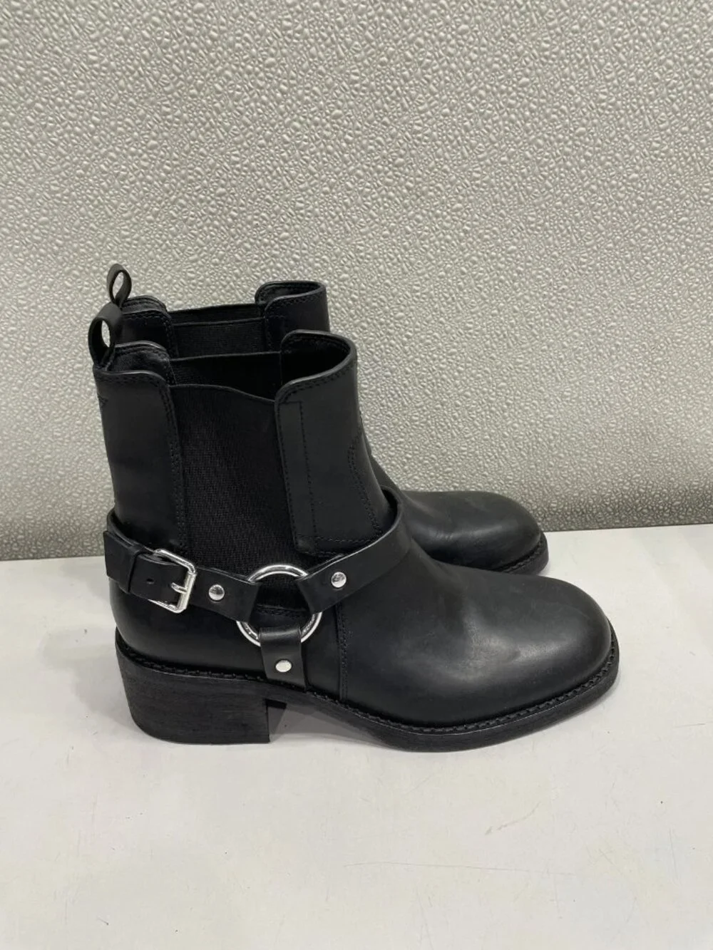 Tory Burch Leather Moto Boot Women's US 7M, Perfect Black